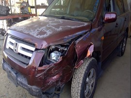 2007 HONDA PILOT, BURGUNDY, EX-L, 3.5L, AT, FWD.  A25157
